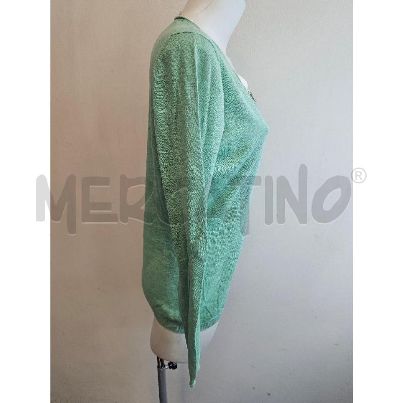 MAGLIA D FABIANA FILIPPI VERDE CON INSERTO BIA  | Mercatino dell'Usato Verona fiera 2