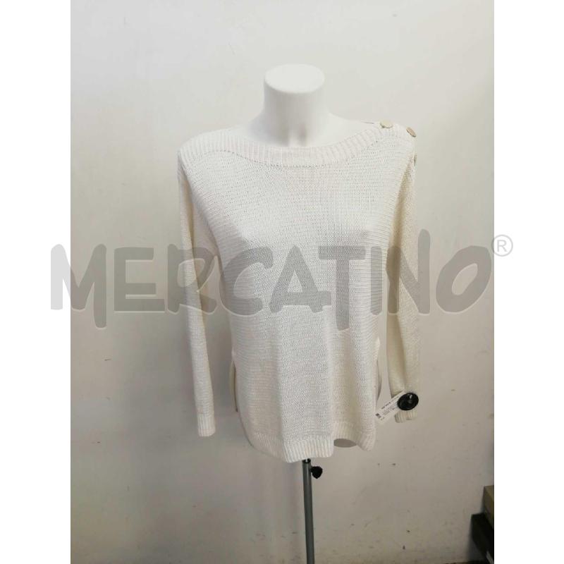 MAGLIA D LUISA SPAGNOLI BIANCA CON BOTT DORATTI  | Mercatino dell'Usato Verona fiera 1