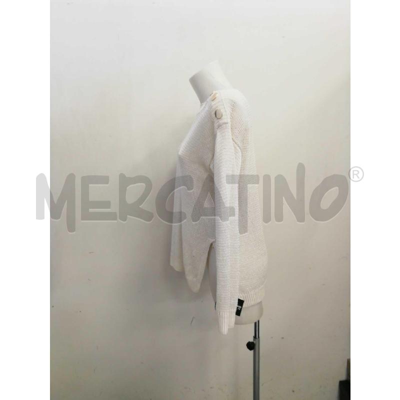 MAGLIA D LUISA SPAGNOLI BIANCA CON BOTT DORATTI  | Mercatino dell'Usato Verona fiera 2