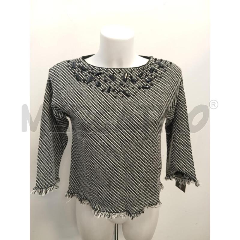 MAGLIA D LUISA SPAGNOLI BIA NERA STRASS APPLICATI  | Mercatino dell'Usato Verona fiera 1