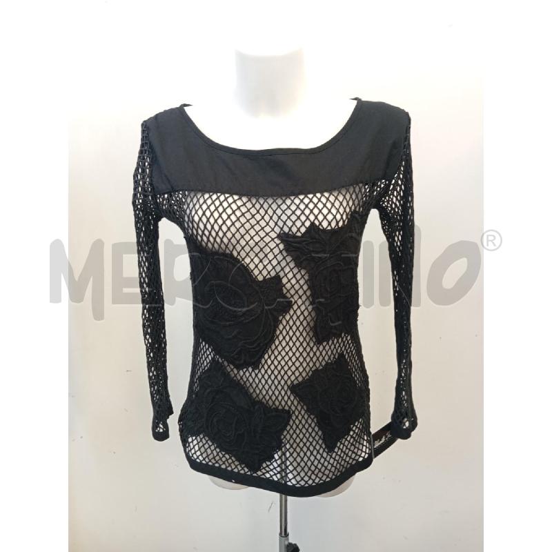 MAGLIA D TWIN SET NERO TRAFORATO FIORI  | Mercatino dell'Usato Verona fiera 1