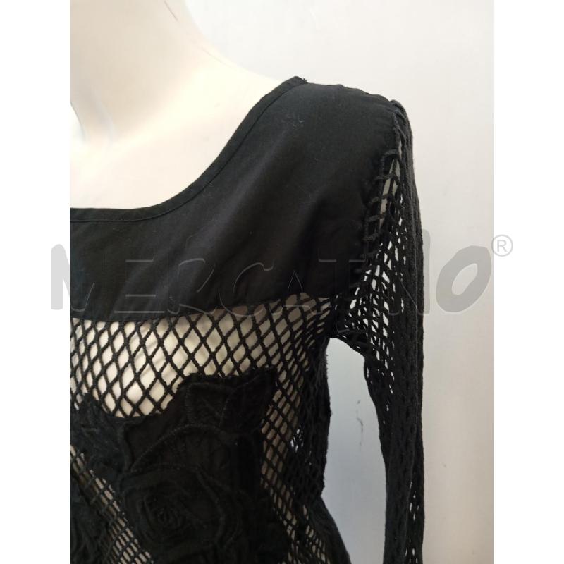 MAGLIA D TWIN SET NERO TRAFORATO FIORI  | Mercatino dell'Usato Verona fiera 2
