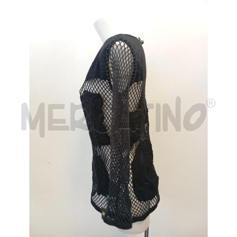MAGLIA D TWIN SET NERO TRAFORATO FIORI  | Mercatino dell'Usato Verona fiera 3
