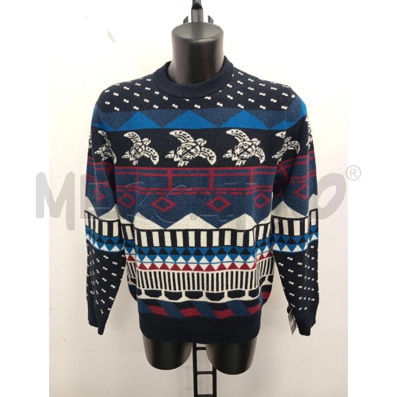 MAGLIA UOMO +39 MASQ LANA BLU FIGURE GEOMETRICHE  | Mercatino dell'Usato Verona fiera 1