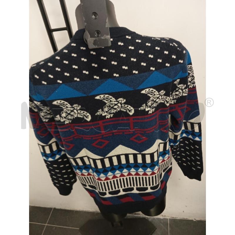 MAGLIA UOMO +39 MASQ LANA BLU FIGURE GEOMETRICHE  | Mercatino dell'Usato Verona fiera 3