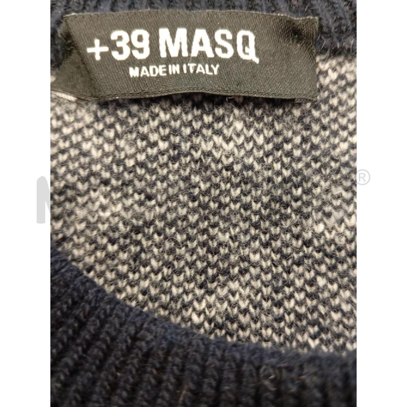MAGLIA UOMO +39 MASQ LANA BLU FIGURE GEOMETRICHE  | Mercatino dell'Usato Verona fiera 4