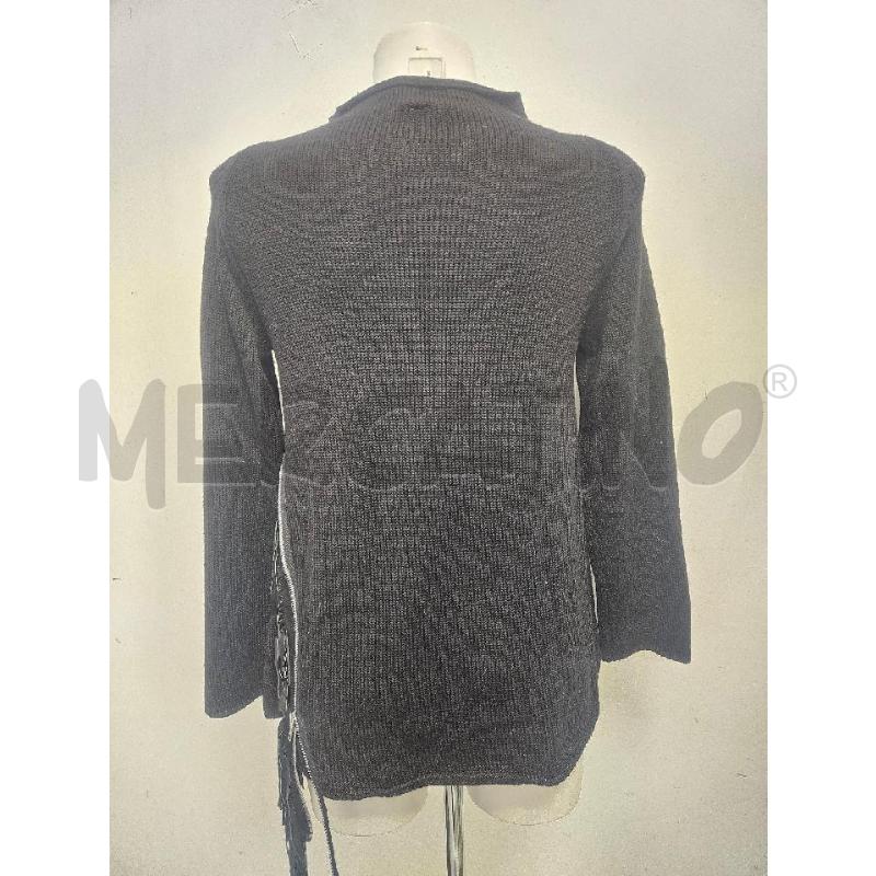 MAGLIONE D PIER ANTONIO GASPARI NERO CON FRANGIA  | Mercatino dell'Usato Verona fiera 3