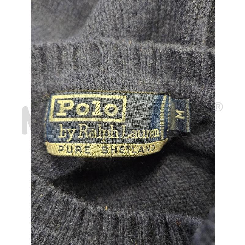 MAGLIONE U RALPH LAUREN PURE SHETLAND BLU LOGO ROSSO  | Mercatino dell'Usato Verona fiera 4