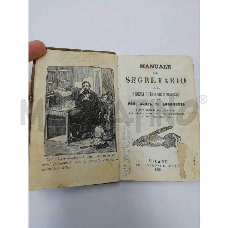 MANUALE DEL SEGRETARIO MODELLI EPISTOLARI 1856 | Mercatino dell'Usato Verona fiera 1