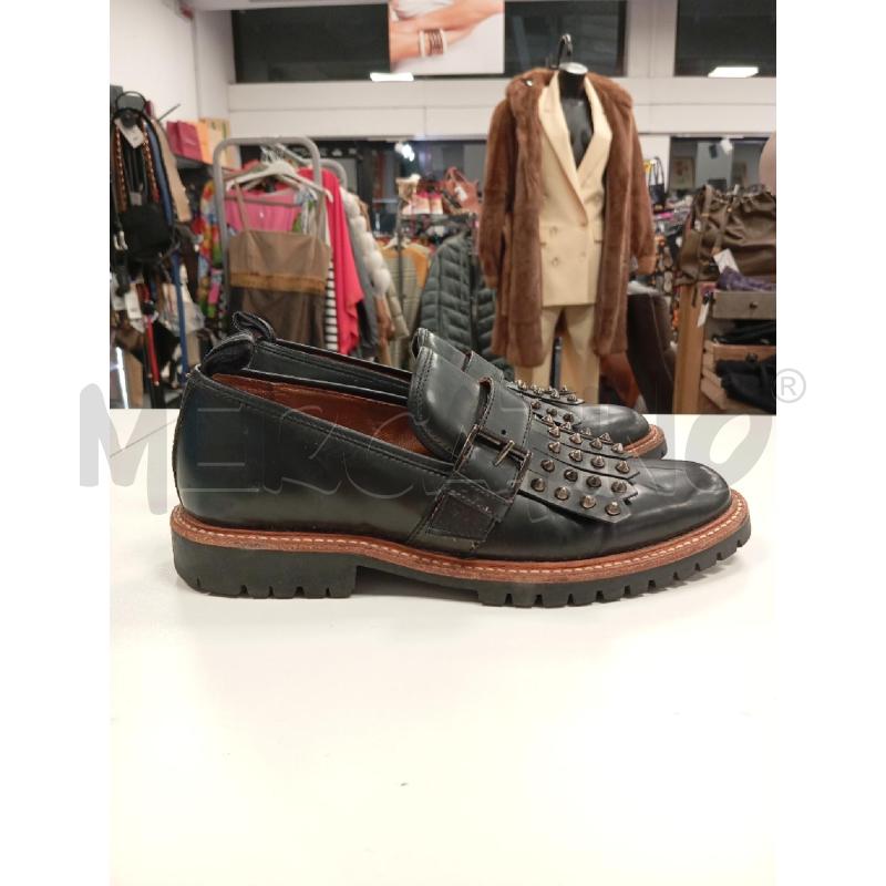 MOCASSINI DONNA VOILE BLANCHE PELLE NERO FRANGE BORCHIE  | Mercatino dell'Usato Verona fiera 1