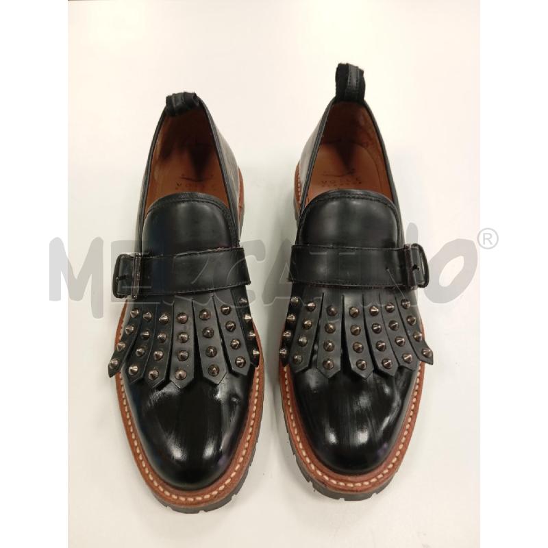 MOCASSINI DONNA VOILE BLANCHE PELLE NERO FRANGE BORCHIE  | Mercatino dell'Usato Verona fiera 2