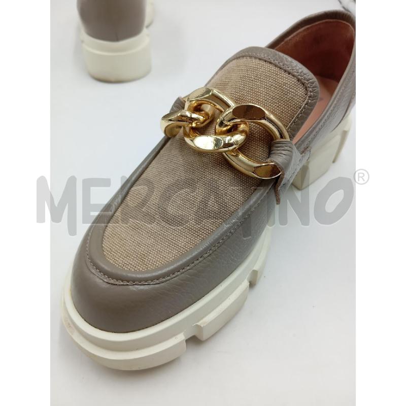 MOCASSINI D POLLINI BEIGE PELLE CATENA DOR  | Mercatino dell'Usato Verona fiera 5