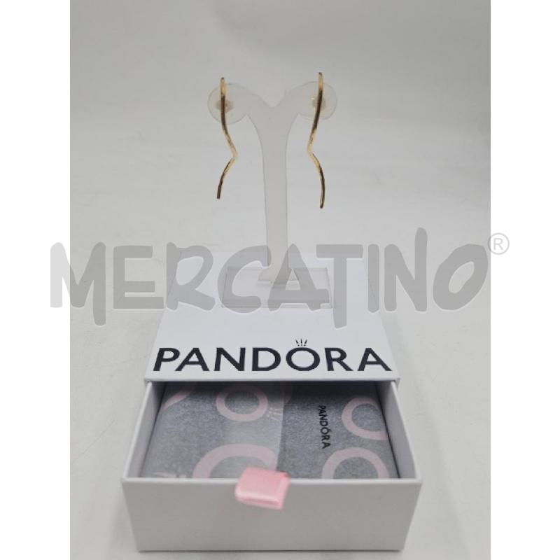 ORECCHINI PANDORA DORATI PENDENTE ONDULATO | Mercatino dell'Usato Verona fiera 1
