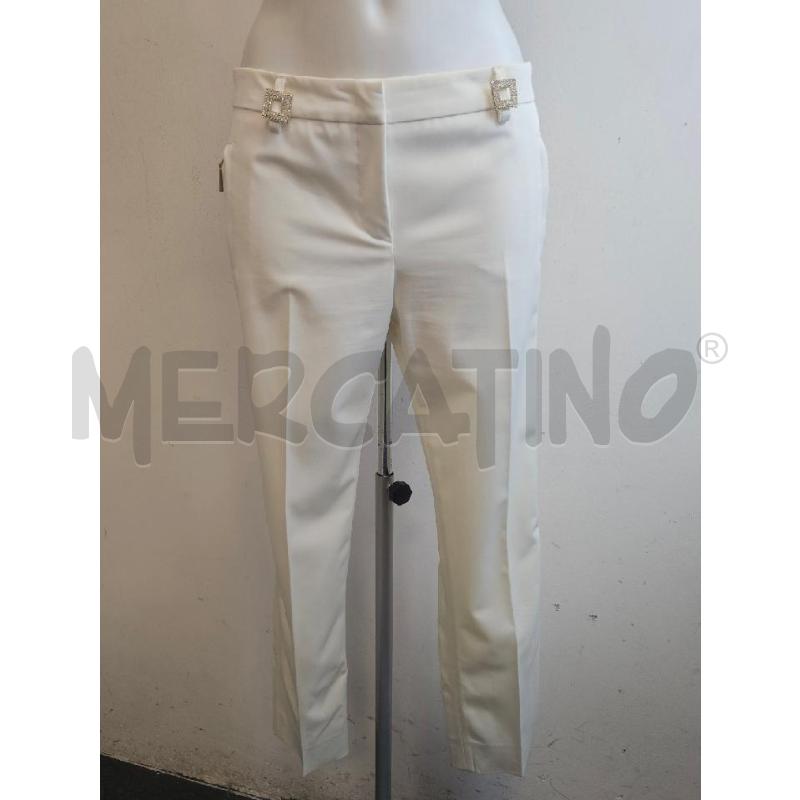PANTALONE D ANGELO MARANI BIANCO INSERTI STRASS | Mercatino dell'Usato Verona fiera 1