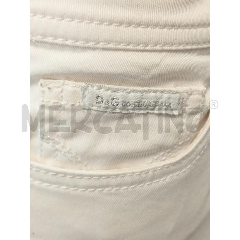 PANTALONE D D&G BIANCO RIGHE ARGENTATE LAT  | Mercatino dell'Usato Verona fiera 3