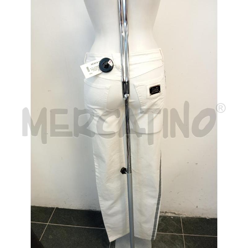 PANTALONE D D&G BIANCO RIGHE ARGENTATE LAT  | Mercatino dell'Usato Verona fiera 4
