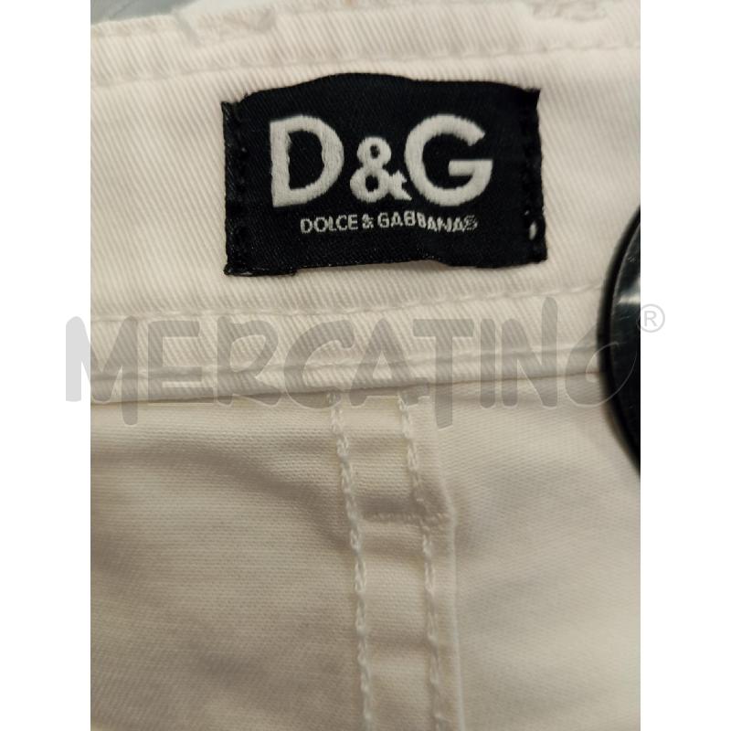 PANTALONE D D&G BIANCO RIGHE ARGENTATE LAT  | Mercatino dell'Usato Verona fiera 5