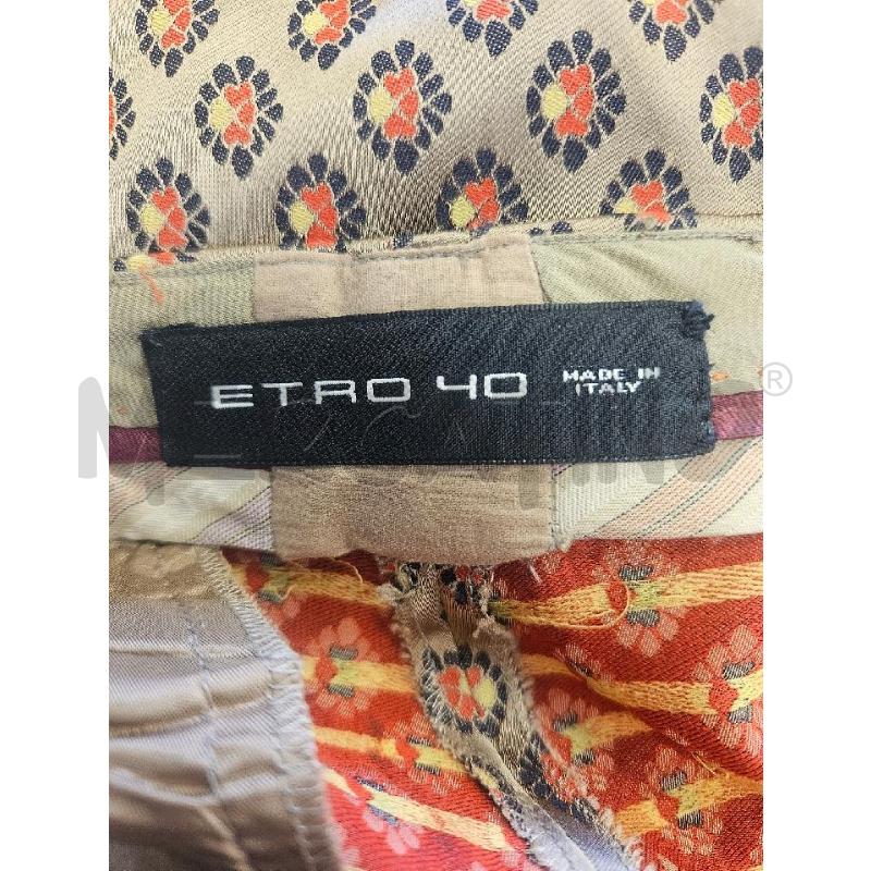 PANTALONE D ETRO NOCCIOLA FIORI ROSSI NERI  | Mercatino dell'Usato Verona fiera 5