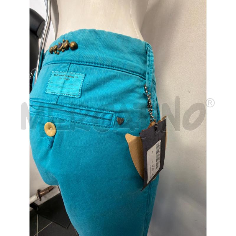 PANTALONE D HTC TURCHESE BORCHIE DORATE  | Mercatino dell'Usato Verona fiera 4
