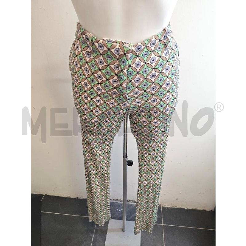 PANTALONE D MALIPARMI FANTASIA VERDE FIORI BLU  | Mercatino dell'Usato Verona fiera 1