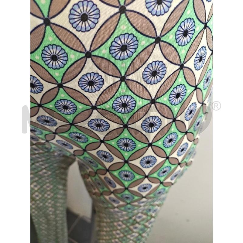 PANTALONE D MALIPARMI FANTASIA VERDE FIORI BLU  | Mercatino dell'Usato Verona fiera 2