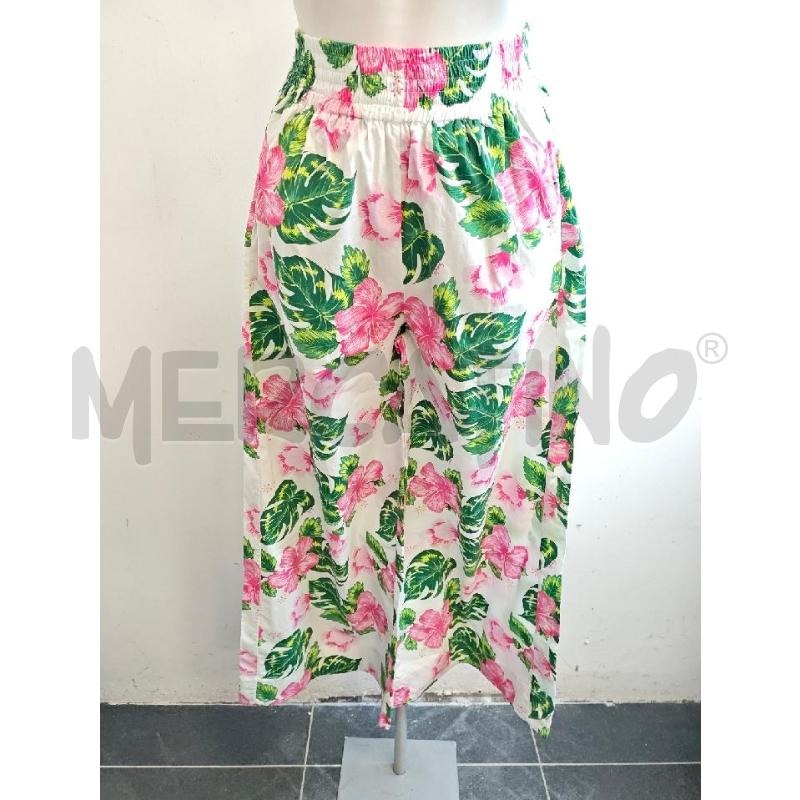 PANTALONE D SUNDEK BIA ROSA VERDE FOGLIE FIORI  | Mercatino dell'Usato Verona fiera 1