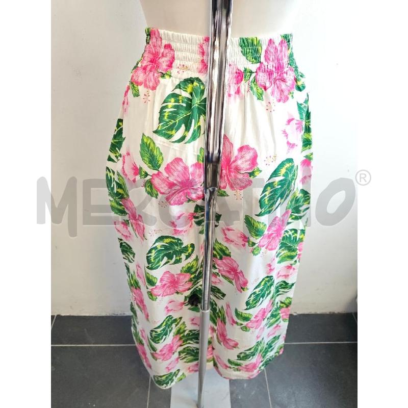 PANTALONE D SUNDEK BIA ROSA VERDE FOGLIE FIORI  | Mercatino dell'Usato Verona fiera 3