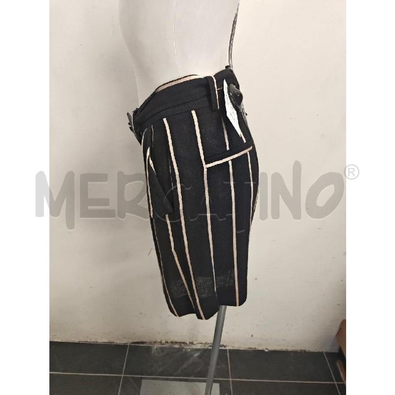 PANTALONE D WHEILI ZENG NERO RIGHE BEIGE  | Mercatino dell'Usato Verona fiera 2