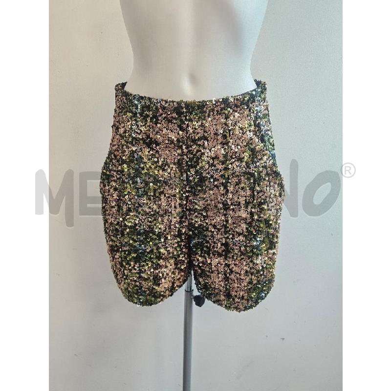 PANTALONE GENNY  PAILLETTES BEIGE VERDE MIMETICO  | Mercatino dell'Usato Verona fiera 1