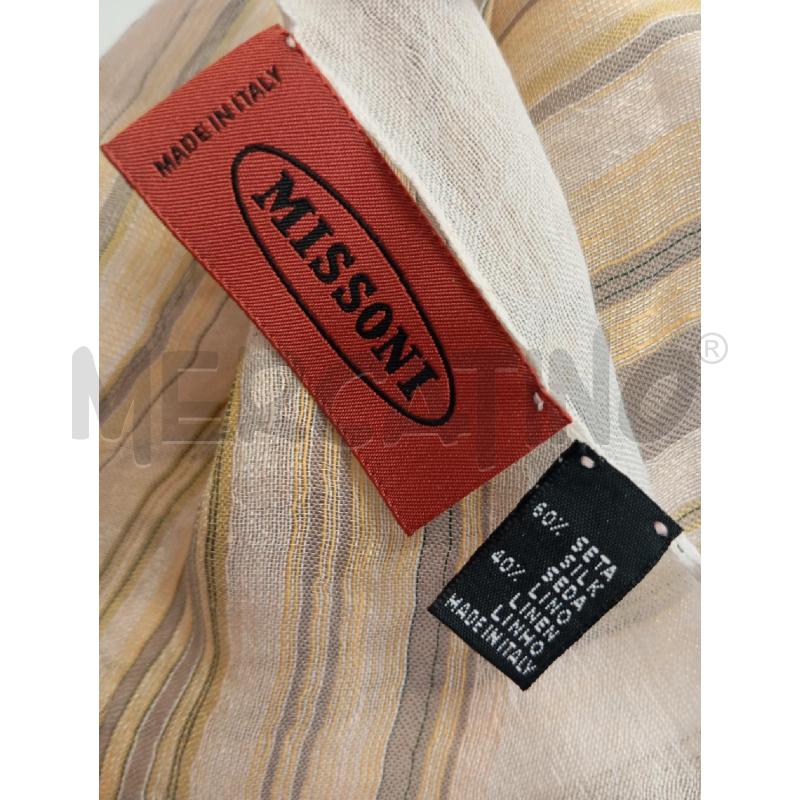 PASHMINA D MISSONI RIGHE GRI GIALLA BURRO  | Mercatino dell'Usato Verona fiera 2