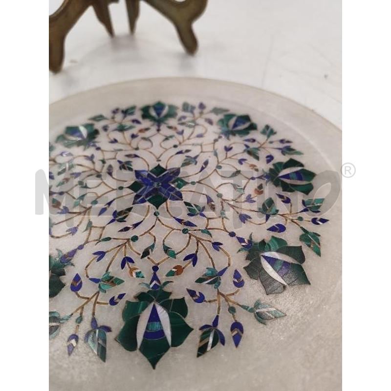 PIATTO ALABASTRO MALACHITE LAPIS MOSAICO FIORE | Mercatino dell'Usato Verona fiera 4
