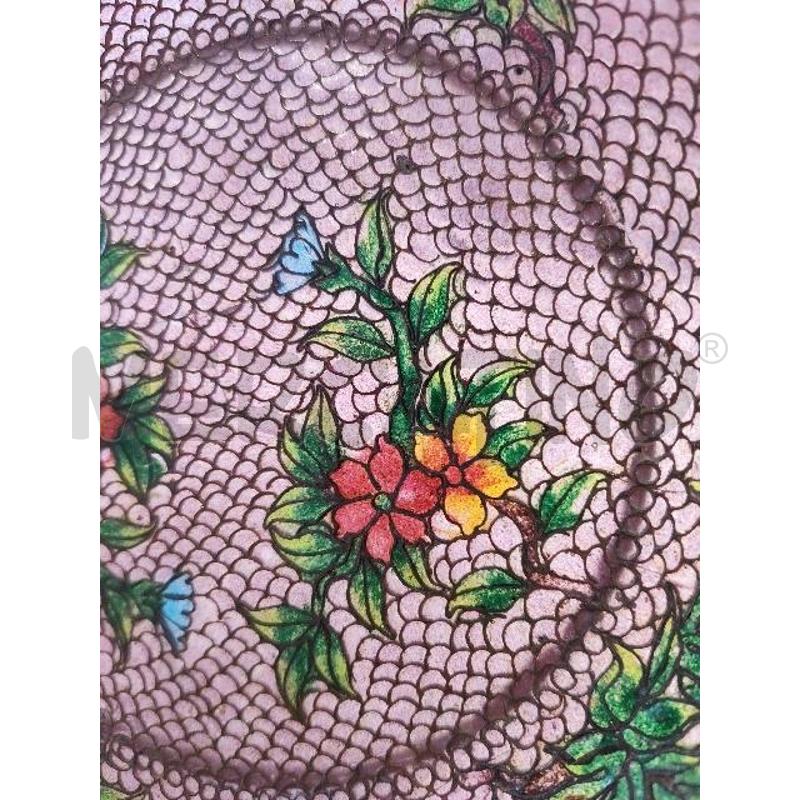 PIATTO CLOISONNE VET SMALTATO ROSS FIORI | Mercatino dell'Usato Verona fiera 3