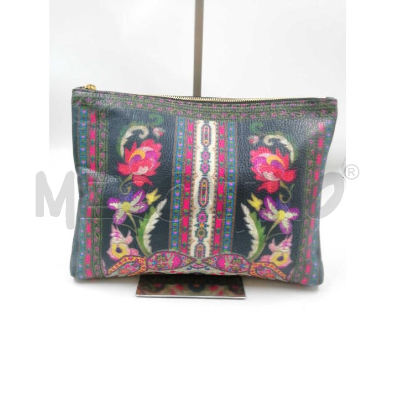 POCHETTE ETRO BLU SCURO CON FIORI MULTICOLOR | Mercatino dell'Usato Verona fiera 1