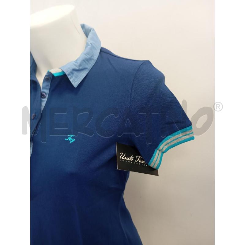 POLO D FAY BLU B/RIGHE CELESTI GRIGIE | Mercatino dell'Usato Verona fiera 2