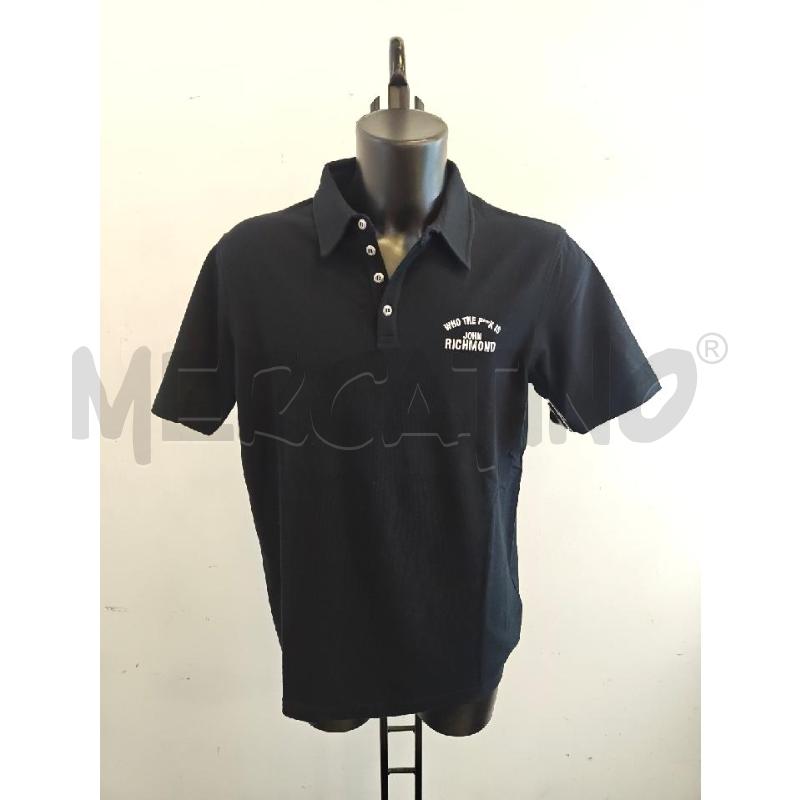 POLO U JOHN RICHMOND NERA SCRITTA BIA  | Mercatino dell'Usato Verona fiera 1