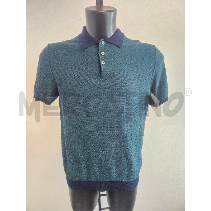 POLO U ZANONE VERDE COLLETTO BLU  | Mercatino dell'Usato Verona fiera 1