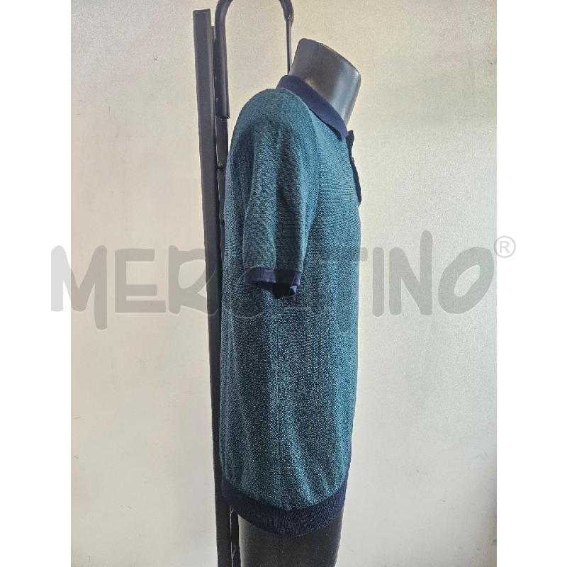 POLO U ZANONE VERDE COLLETTO BLU  | Mercatino dell'Usato Verona fiera 2