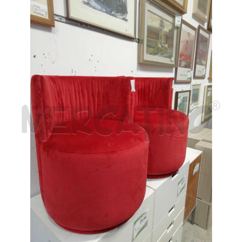 POLTRONA GIREVOLE VEL ROSSO A POZZETTO | Mercatino dell'Usato Verona fiera 1