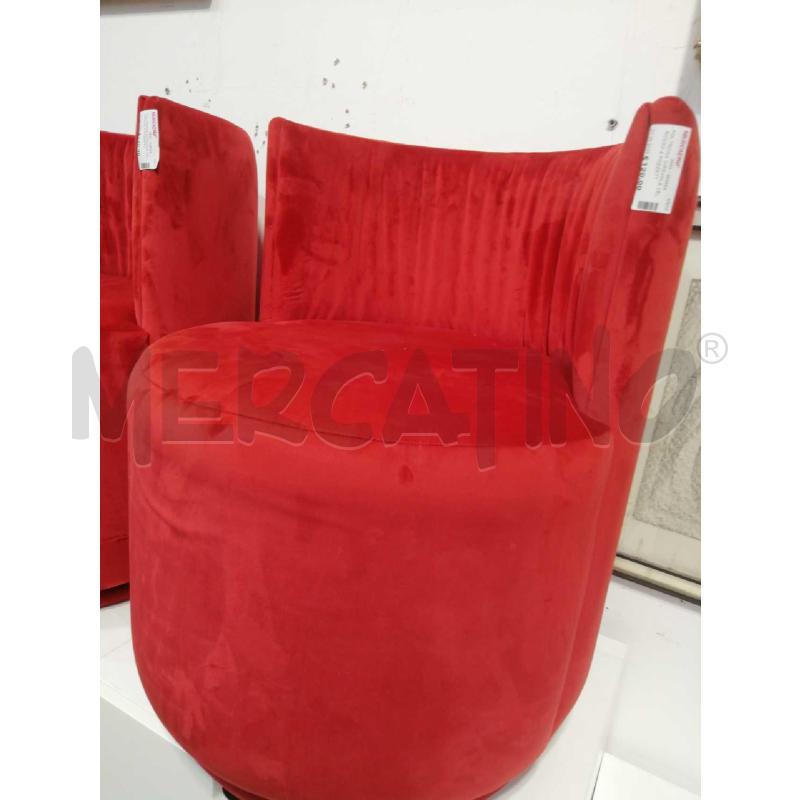 POLTRONA GIREVOLE VEL ROSSO A POZZETTO | Mercatino dell'Usato Verona fiera 2