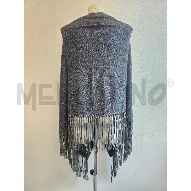 PONCHO D ARMANI GRIGIO SCURO CON FRANGIA  | Mercatino dell'Usato Verona fiera 3