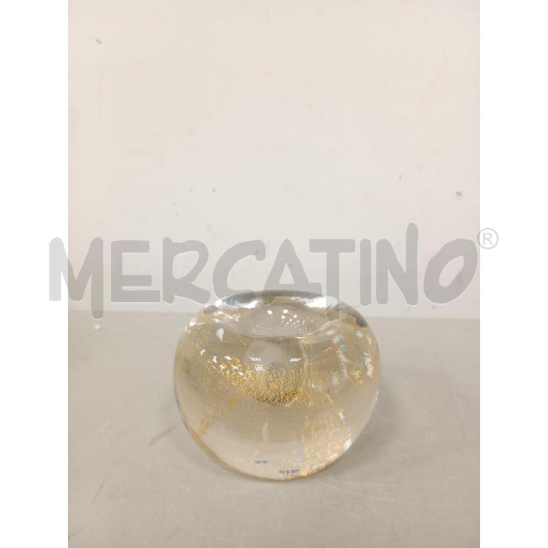 PORTA CANDELA VETRO DORATO TONDO | Mercatino dell'Usato Verona fiera 1