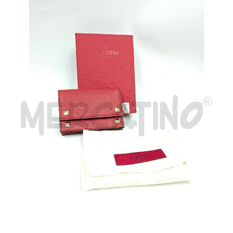 PORTA CARTE D VALENTINO ROSSO CON BORCHIE  | Mercatino dell'Usato Verona fiera 1