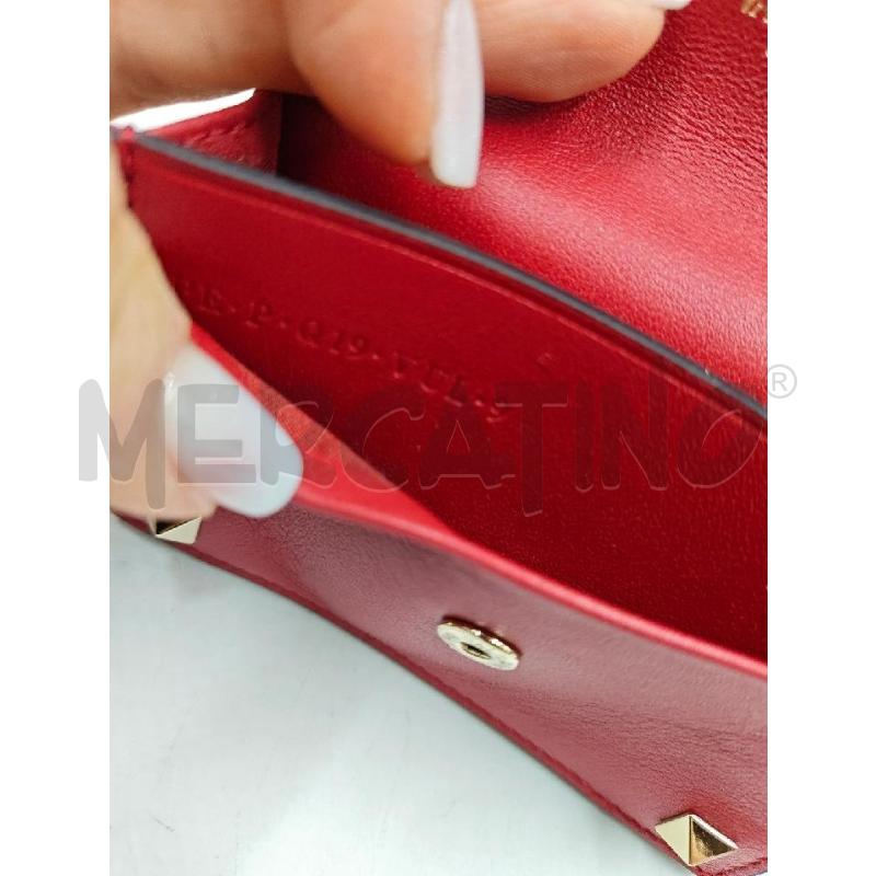 PORTA CARTE D VALENTINO ROSSO CON BORCHIE  | Mercatino dell'Usato Verona fiera 4