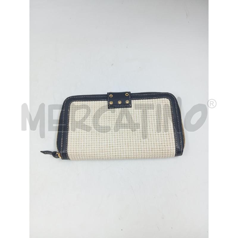 PORTA FOGLIO ANNE FONTAINE TESSUTO BEIGE PELLE NERO  | Mercatino dell'Usato Verona fiera 2