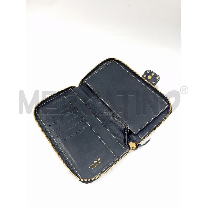 PORTA FOGLIO ANNE FONTAINE TESSUTO BEIGE PELLE NERO  | Mercatino dell'Usato Verona fiera 3