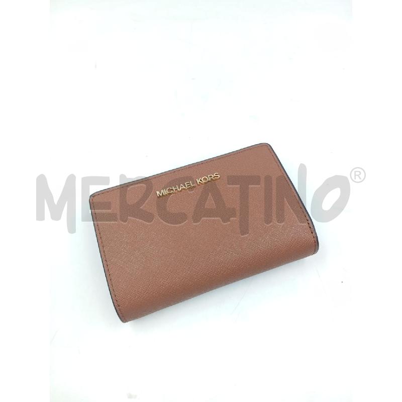 PORTA FOGLIO MICHAEL KORS BRYANT MARRONE SCRITTA DORATA  | Mercatino dell'Usato Verona fiera 1
