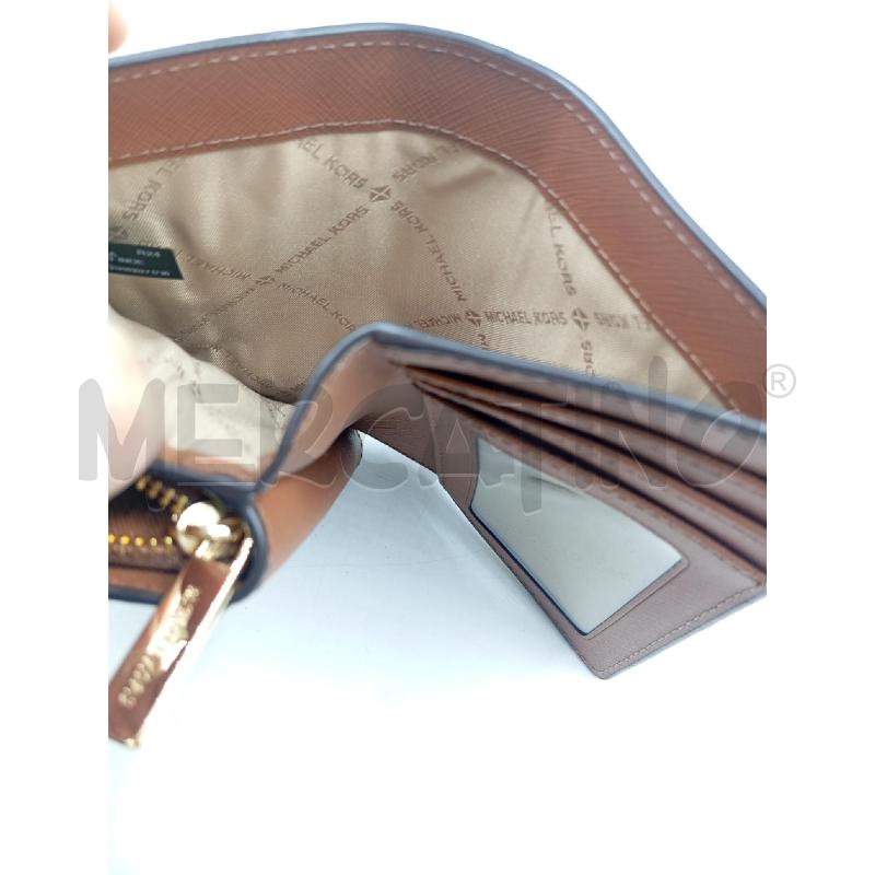 PORTA FOGLIO MICHAEL KORS BRYANT MARRONE SCRITTA DORATA  | Mercatino dell'Usato Verona fiera 5