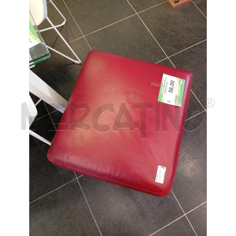 POUF QUADRATO PELLE ROSSO SCURO | Mercatino dell'Usato Verona fiera 2