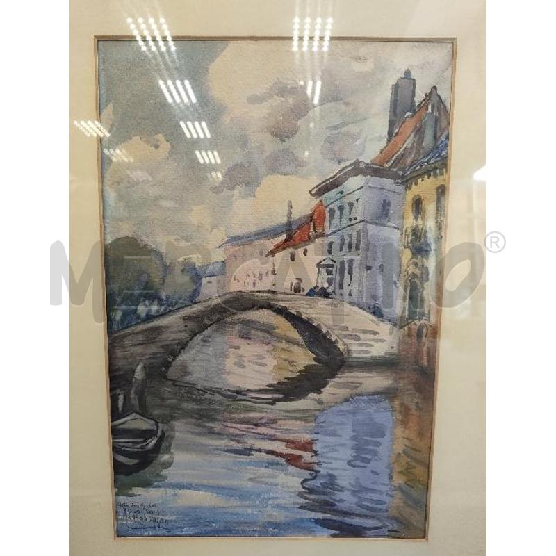 QUADRO ACQUERELLO PONTE COR/3RIGHVERD | Mercatino dell'Usato Verona fiera 2