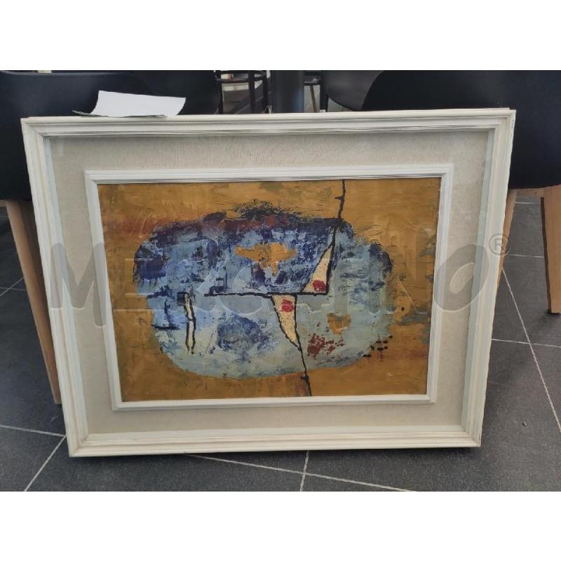 QUADRO ASTRATTO MACCHIA BLU SFONDO GIALLO C/BIAN | Mercatino dell'Usato Verona fiera 1